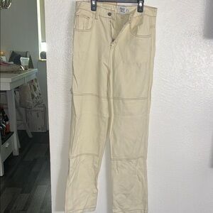 Princess Polly Off-White Denim Pants